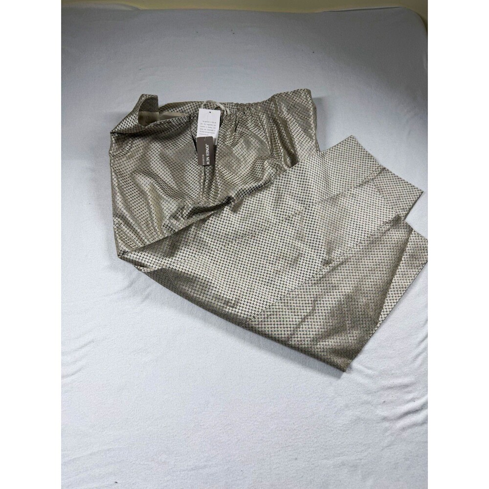 Jones New York Womens Silver Metallic Jacquard Silk/Acetate Lined Pants 24W 411